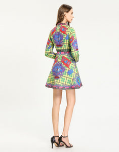 Royal Crest Multi Check Skater Dress