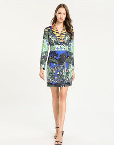 Jungle Fantasy Tiger Striped Collar Blazer