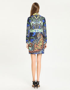 Jungle Fantasy Tiger Striped Collar Blazer