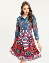 Load image into Gallery viewer, Blue Paisley Mix Floral Striped Tie 2 piece set