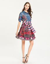 Load image into Gallery viewer, Blue Paisley Mix Floral Striped Tie 2 piece set