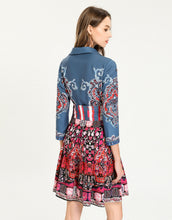 Load image into Gallery viewer, Blue Paisley Mix Floral Striped Tie 2 piece set