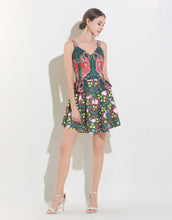 Load image into Gallery viewer, Flamingo Print Tropical Mini Dress