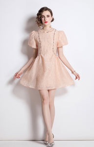 Peachy queen mini dress with embellishments