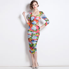 Load image into Gallery viewer, Oversized Pansy flower midi dress