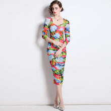 Load image into Gallery viewer, Oversized Pansy flower midi dress