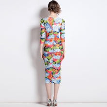 Load image into Gallery viewer, Oversized Pansy flower midi dress