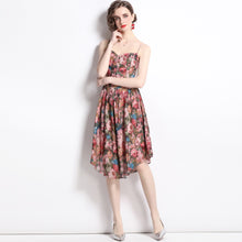 Load image into Gallery viewer, Blush tone roses strappy mini dress