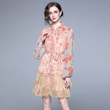 Load image into Gallery viewer, Orange floral energy mini dress