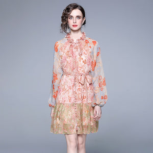Orange floral energy mini dress