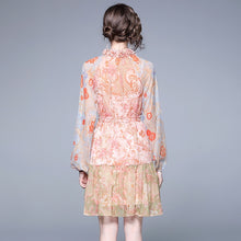 Load image into Gallery viewer, Orange floral energy mini dress