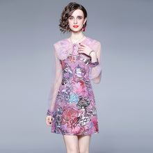 Load image into Gallery viewer, Mermaid madness mini dress with statement collar