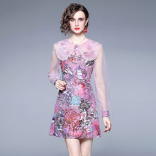 Load image into Gallery viewer, Mermaid madness mini dress with statement collar