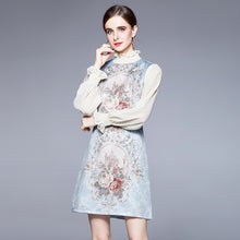 Load image into Gallery viewer, Pinafore style dress with muted flowers