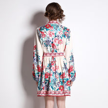 Load image into Gallery viewer, Fresh as a rose v neck mini dress with belt