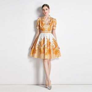 Going for gold flowers mini dress