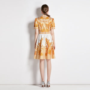 Going for gold flowers mini dress