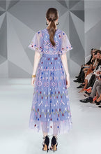 Load image into Gallery viewer, Mini Crochet style embroidered midi dress