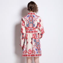 Load image into Gallery viewer, Powerful in paisley v neck mini dress with belt