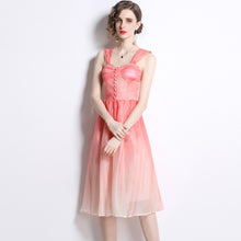 Load image into Gallery viewer, Opulent Ombre in coral mini dress
