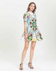 Sun and star emblem skater dress