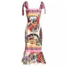 Load image into Gallery viewer, Vacay montage dress with tie straps