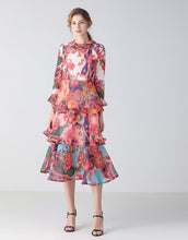 Load image into Gallery viewer, Tropical floral midi dress