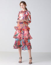 Load image into Gallery viewer, Tropical floral midi dress