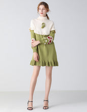 Load image into Gallery viewer, Heart on my sleeve green jumper dress