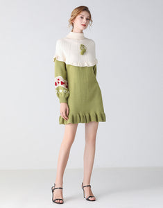 Heart on my sleeve green jumper dress