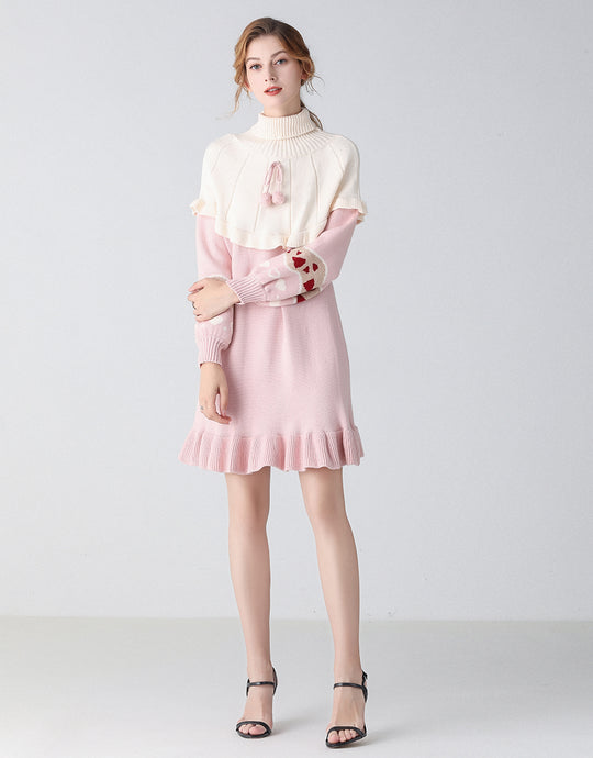 Heart on my sleeve pink jumper dress