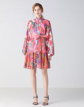 Load image into Gallery viewer, Tropical floral buttoned mini dress