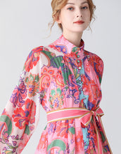 Load image into Gallery viewer, Tropical floral buttoned mini dress