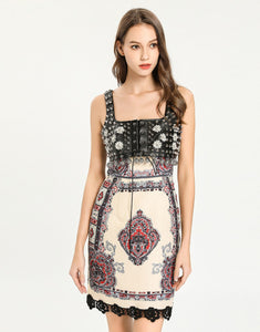 Warrior Floral Lace Midi Dress