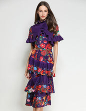 Load image into Gallery viewer, purple dress with floral print sample sale