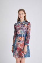 Load image into Gallery viewer, Eyes on you watercolour mini dress