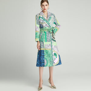 Jade mix print patchwork overcoat *WAS £135*