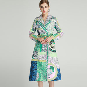 Jade mix print patchwork overcoat *WAS £135*