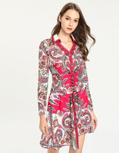 Load image into Gallery viewer, ‘Paisley for days’ hot pink shirt dress with corset belt *WAS £145*