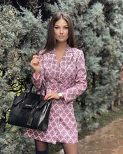 Load image into Gallery viewer, Light Pink Diamond Tile Blazer dress