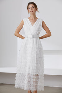 Ooh La la!! layered white lace maxi dress