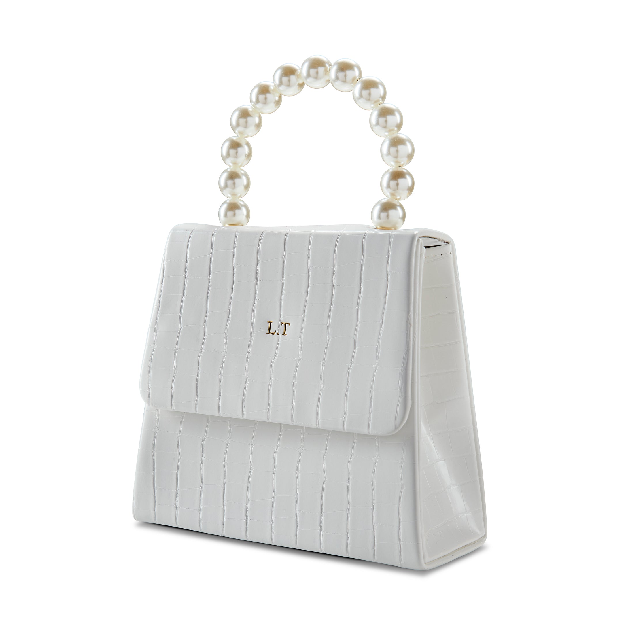 White Pearl Drop Handbag THREESIXFIVE