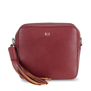 Maroon Vegan Leather Cross Body Bag ThreeSixFive