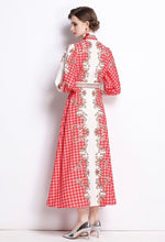 Load image into Gallery viewer, Paint the town red maxi dress