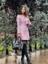 Load image into Gallery viewer, Light Pink Diamond Tile Blazer dress