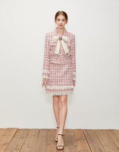 Red and white speckled tweed set *SAMPLE SALE*