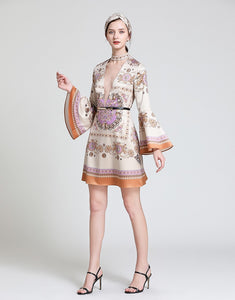 Bell sleeve dress with cut out neckline (DRESS ONLY) sample sale