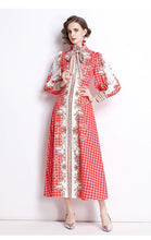 Load image into Gallery viewer, Paint the town red maxi dress