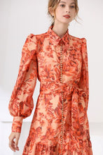 Load image into Gallery viewer, Tangy Orange floral maxi dress