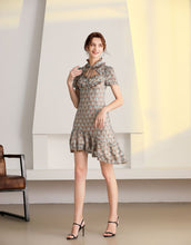 Load image into Gallery viewer, Flowerdrop asymmetric mini dress